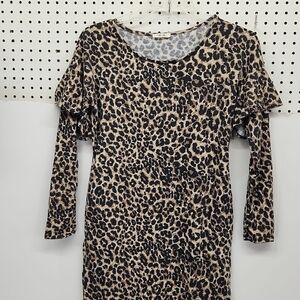 FIRST Love cheetah print dress long sleeve size